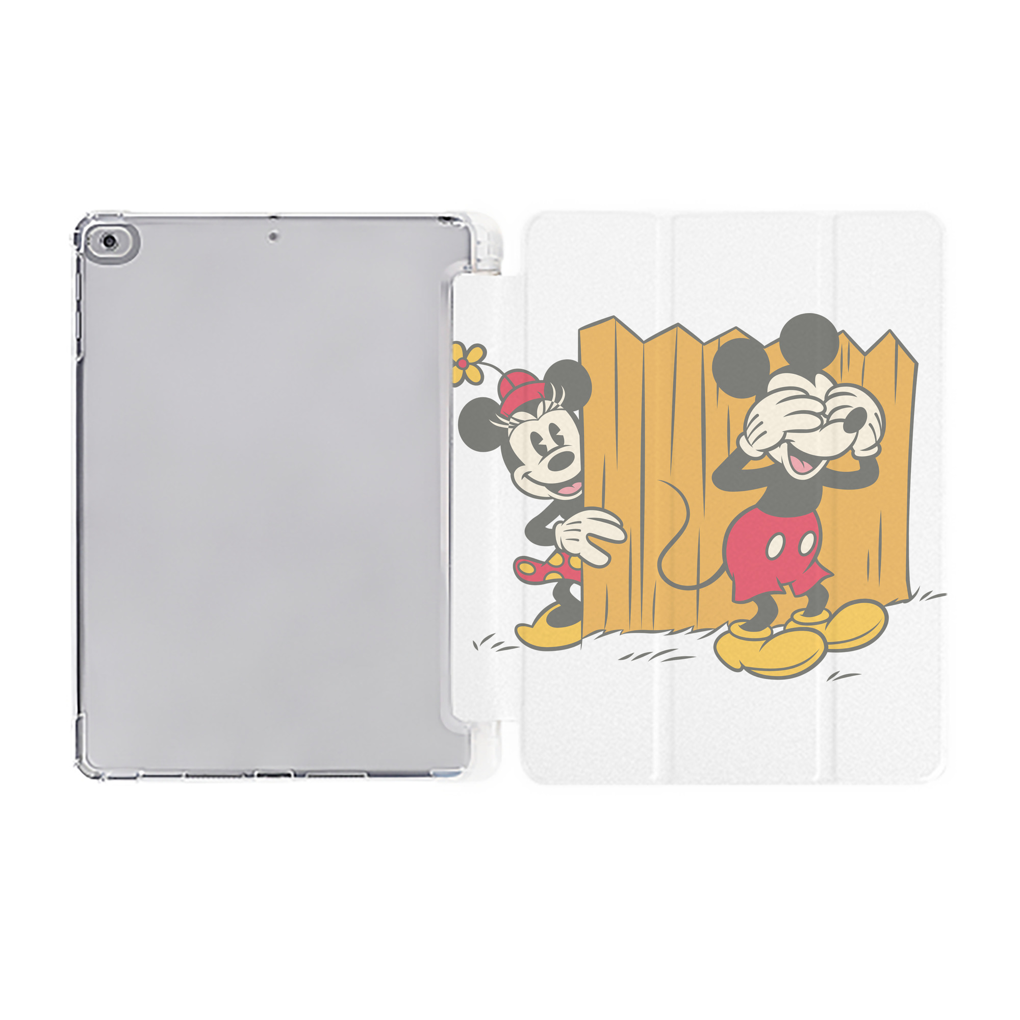 （画像用） ミッキーマウス Mickey Mouse IPad ケース ペン収納付き 三つ折りスタンド PUレザー×シリコン 対応機種9.5/10.5/10.9インチ